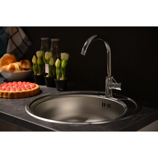 SINK SOLUTION A LINE  Ø510 INOX - Pomivalno korito brez odcejalnika