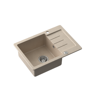 SINK SOLUTION LUMINA 20 BEŽ - Pomivalno korito z odcejalnikom