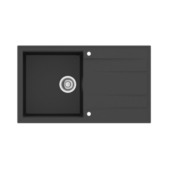 SINK SOLUTION NATURA 100 PLUS ČRNA - Pomivalno korito z odcejalnikom