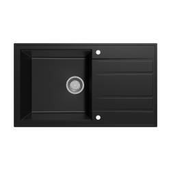 SINK SOLUTION NATURA 40 PLUS ČRNA - Pomivalno korito z odcejalnikom