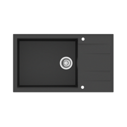 SINK SOLUTION NATURA 200 PLUS ČRNA - Pomivalno korito z odcejalnikom