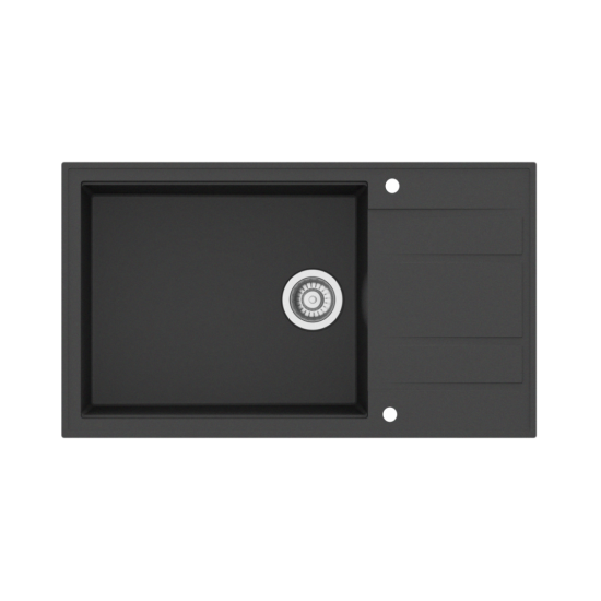 SINK SOLUTION NATURA 200 PLUS ČRNA - Pomivalno korito z odcejalnikom