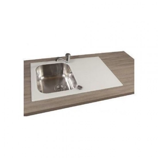 SINK SOLUTION S LINE 800*500 BELA - Pomivalno korito z odcejalnikom
