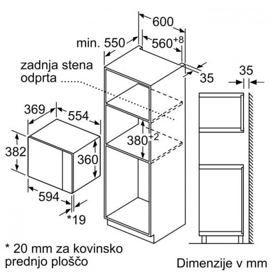 BOSCH BFL554MB0 - Vgradna mikrovalovna pečica Serie 6