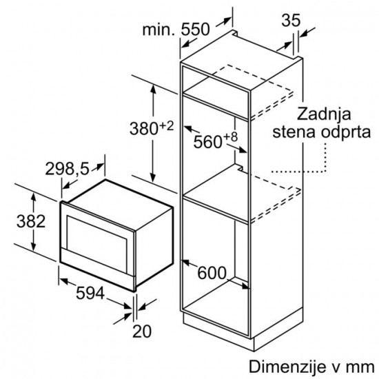 BOSCH BFR634GB1 - Vgradna mikrovalovna pečica Serie 8