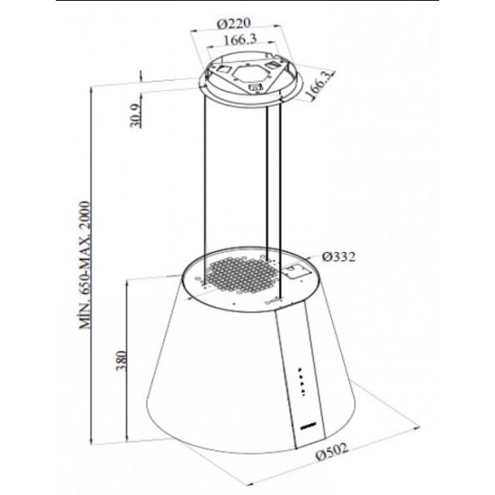 SICCABO Aura Silver O 248478 - Otočna napa