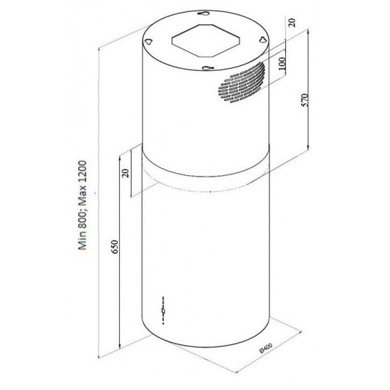 SICCABO Cilindric O Evo A WH 235520 - Otočna napa