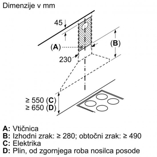 BOSCH DWP66BC50 - Stenska napa Serie 2