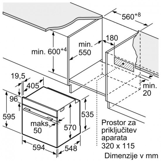 BOSCH HBA533BW1 - Vgradna pečica Serie 4