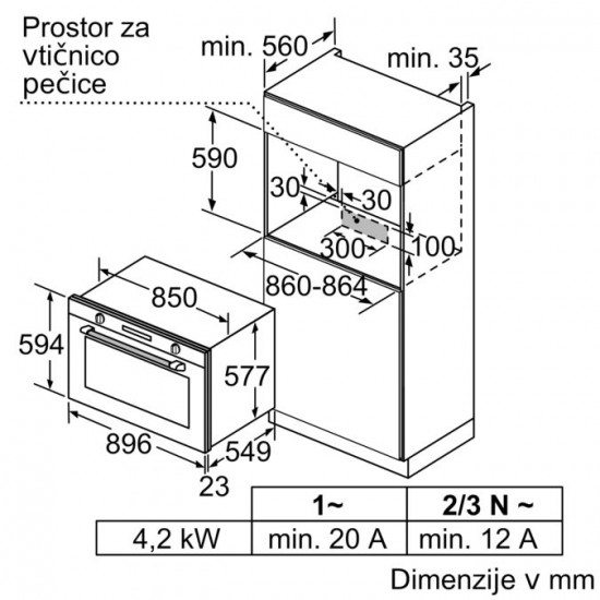 BOSCH VBD5780S0 - Vgradna pečica Serie 6