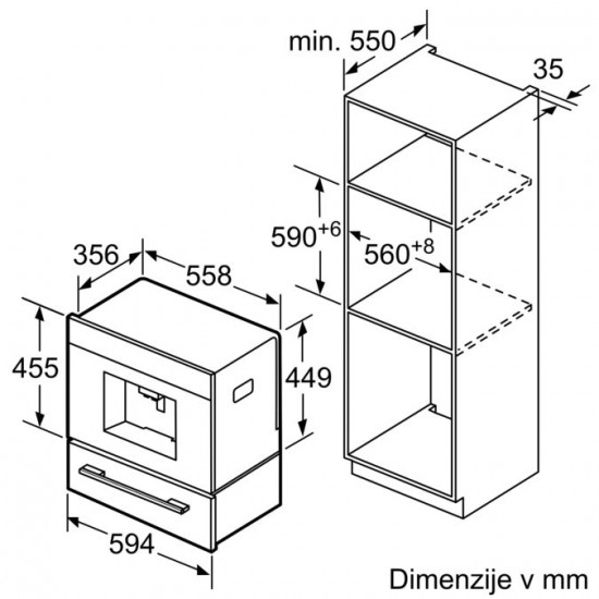 BOSCH CTL636EB6 - Vgradni popolnoma avtomatski kavni aparat črna