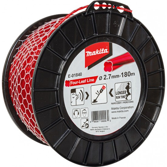 MAKITA E-01840 - Štiridelna najlonska nitka rdeča