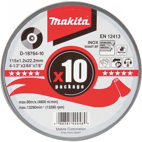 MAKITA D-18764-10 - Rezalne plošče v kovinski embalaži-10 kos