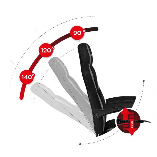 HUZARO HZ-Force 5.3 Grey Mesh - Gaming stol siv