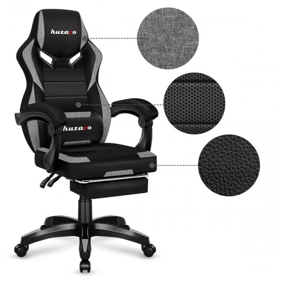 HUZARO HZ-Force 5.3 Grey Mesh - Gaming stol siv