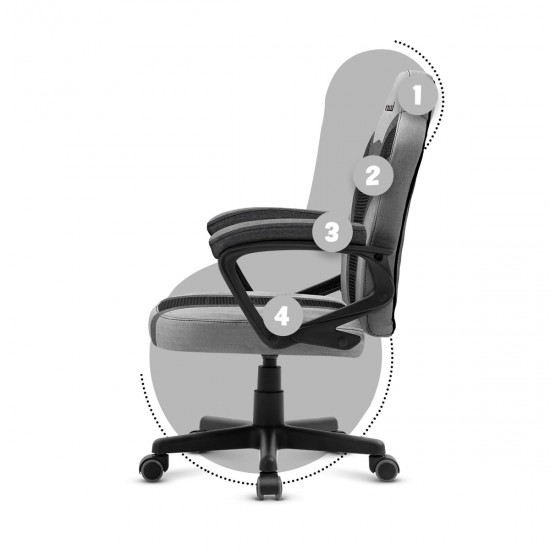 HUZARO HZ-Ranger 1.0 Grey Mesh - Gaming stol siv