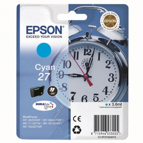 Epson 27 (C13T27024010) (modra) - Original kartuša