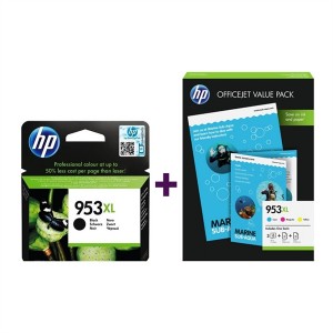 HP 1CC21AEF nr.953XL (C-M-Y) - L0S70AE nr.953XL (BK) - foto papir - Original komplet kartuš