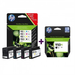 HP C2P43AE nr.950-951XL (BK-C-M-Y) - CN045AE nr.950XL (črna) - Original komplet kartuš