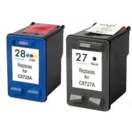 HP C8727AE nr.27 (črna) - C8728AE nr.28 (barvna) - Kompatibilen komplet kartuš