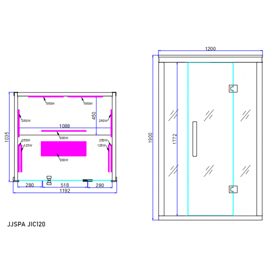 JJSPA JIC120 - Infrardeča savna