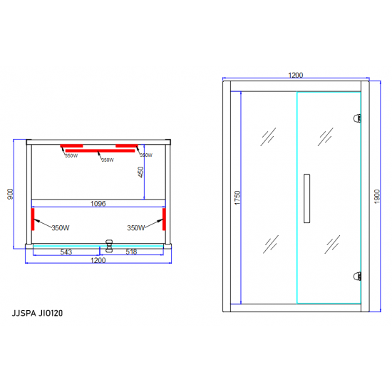 JJSPA JIO120 - Infrardeča savna