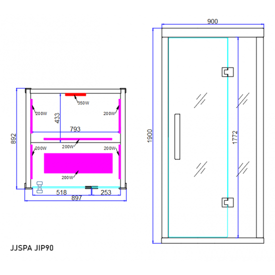 JJSPA JIP90 - Infrardeča savna