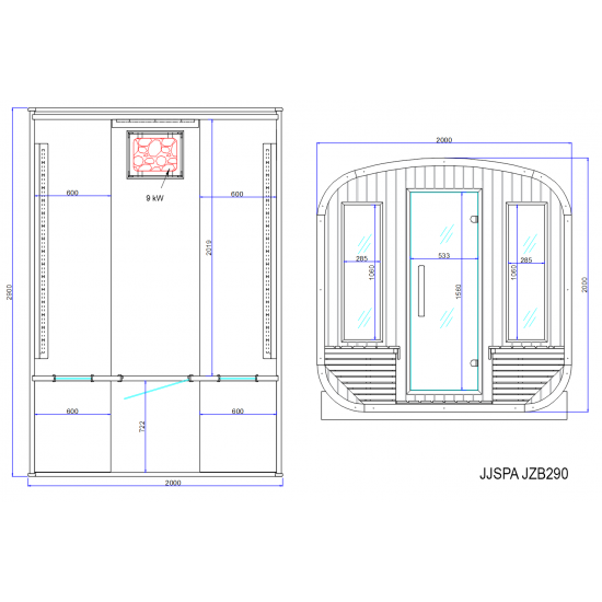 JJSPA JZB290 - Zunanja bio solna savna