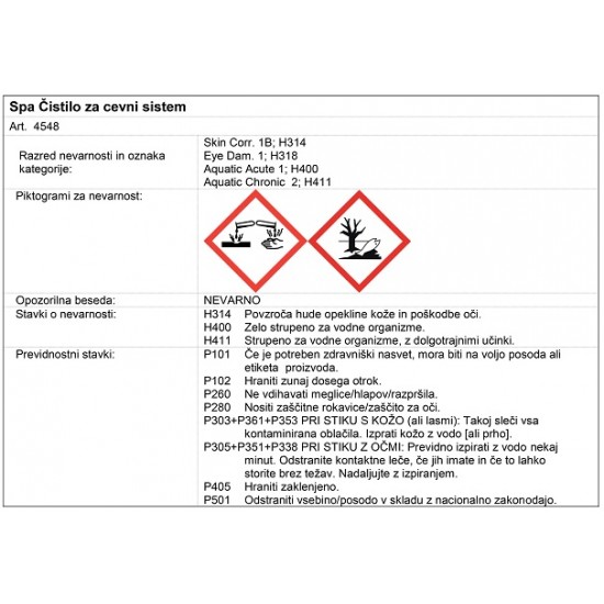 CHEMOFORM - Spa čistilo za cevni sistem 1 L
