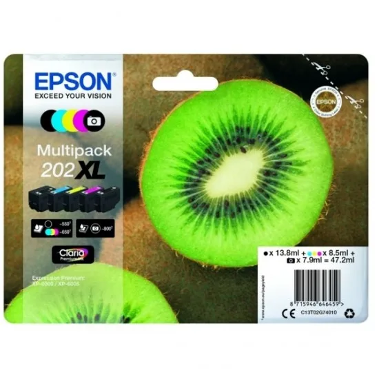 Epson 202 XL (C13T02G74010) (BK-PBK-C-M-Y) - Original komplet kartuš