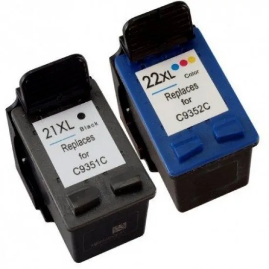 HP 2 x C9351CE nr.21XL (črna) - C9352AE nr.22 XL (barvna) - Kompatibilen komplet kartuš
