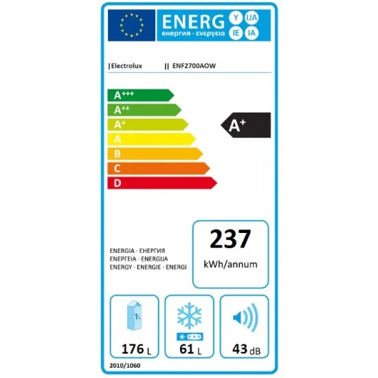 ELECTROLUX ENF2700AOW - Hladilnik z zamrzovalnikom spodaj