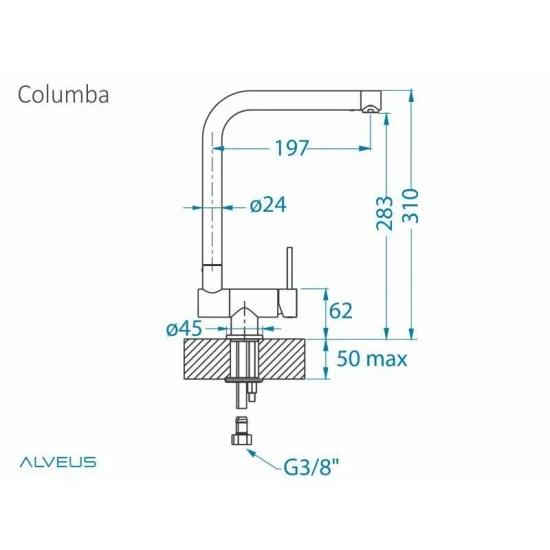 ALVEUS COLUMBA INOX - Kuhinjska pipa