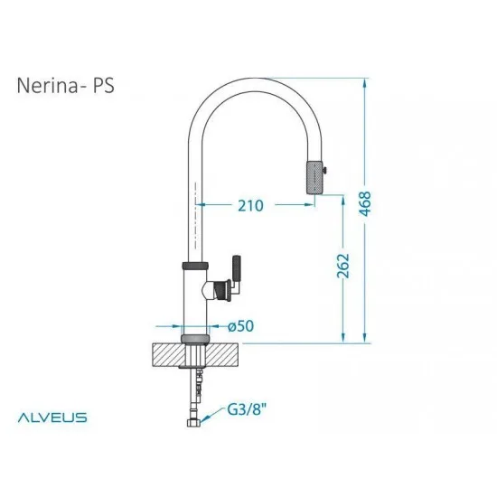 ALVEUS NERINA - PS ČRNA - Kuhinjska pipa