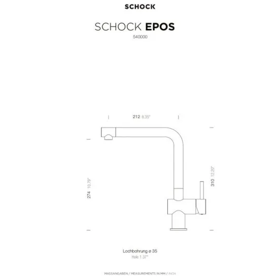 SCHOCK EPOS ASPHALT - Kuhinjska pipa