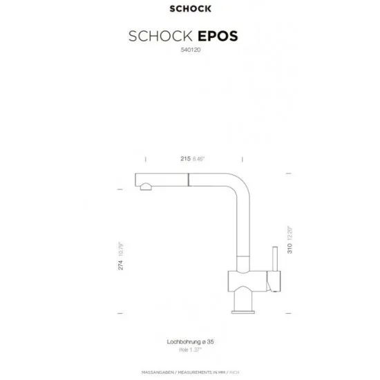 SCHOCK EPOS CROMA - Kuhinjska pipa