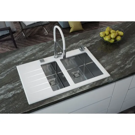 ALVEUS CRYSTALIX 20 INOX - Pomivalno korito z odcejalnikom levo