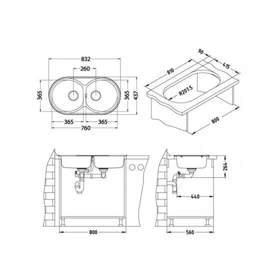 ALVEUS FORM 50 SAT INOX - Pomivalno korito brez odcejalnika