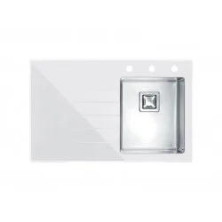 ALVEUS CRYSTALIX 10 BELA - Pomivalno korito z odcejalnikom levo