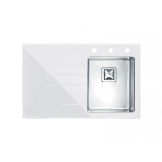 ALVEUS CRYSTALIX 10 BELA - Pomivalno korito z odcejalnikom levo