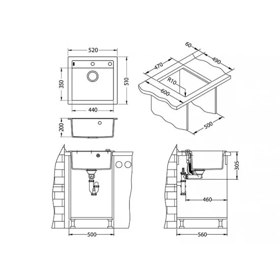 ALVEUS FORMIC 23 TWILIGHT G05M - Pomivalno korito brez odcejalnika