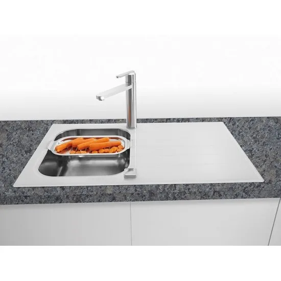 ALVEUS GLASSIX 10 BELA - Pomivalno korito z odcejalnikom