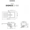 SCHOCK SIGNUS D-150 FB MAGNOLIA - Pomivalno korito z odcejalnikom