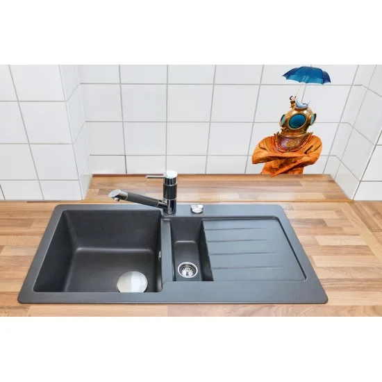 SCHOCK TYPOS D-150S ONYX - Pomivalno korito z odcejalnikom
