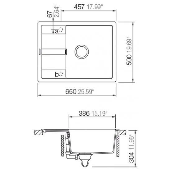 SCHOCK RONDA D-100L ASPHALT - Pomivalno korito z odcejalnikom