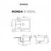 SCHOCK RONDA D-100XL ONYX - Pomivalno korito z odcejalnikom