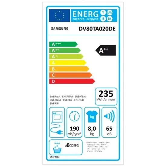 SAMSUNG DV80TA020DE/LE - Sušilni stroj