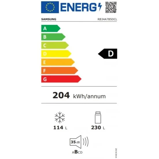 SAMSUNG RB34A7B5DCL/EF - Prostostoječi hladilnik z zamrzovalnikom spodaj