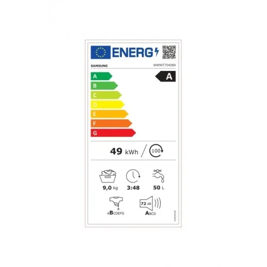 SAMSUNG WW90T754DBX/S7 - Pralni stroj s sprednjim polnjenjem