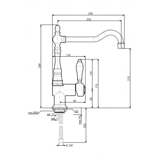 SMEG MIR6O-2 MEDENINA - Kuhinjska pipa